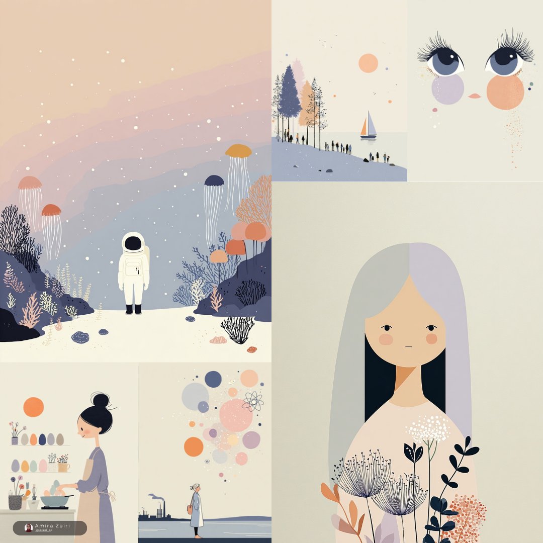 Pastel panel collage