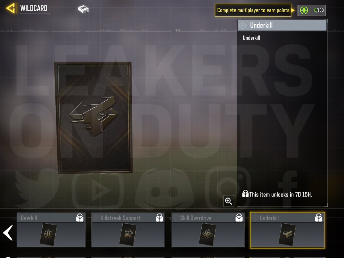 LeakersOnDuty's tweet image. New Wildcard: Underkill

#CODMobile #callofdutymobile #codm #codmnews #codmleaks
Follow Us &amp;amp; Join our Discord server for the latest news and leaks.
