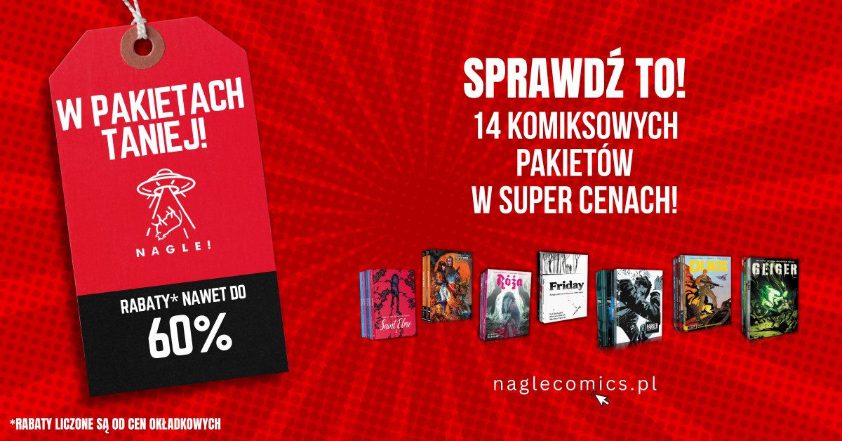 NAGLECOMICS's tweet image. 📢 My tylko tak przypominamy, że na naszej stronie obowiązuje fajna promka! #komiksy #naglecomics #promocja