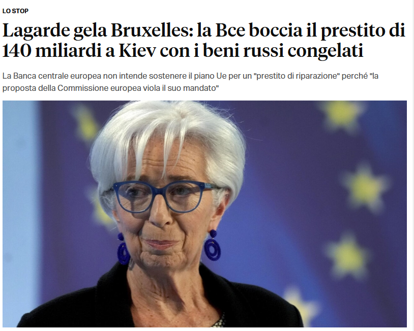 serebellardinel's tweet photo. #Largarde della #BCE ha bocciato malsana idea di #Vonderleyen di utilizzare MILIARDI sequestrati a #Russia perchè si violerebbe mandato BCE!#Europa ha DIECI giorni per trovare quei miliardi,e siccome vuole fare per forza la guerra a #Putin,metterà mano nelle tasche degli europei! https://t.co/uEtAKU2FKU