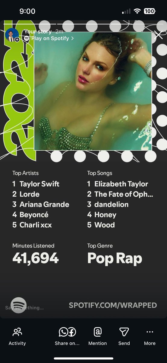 jay_lorswift's tweet photo. @taylorswift13 @taylornation13 

Another great year with you! #SpotifyWrapped https://t.co/kYvd8UZI4W