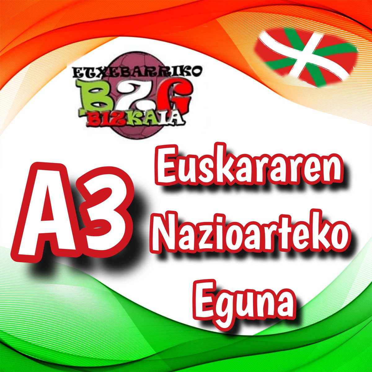 Euskaraz bizi eta jolastu nahi dugu, gaur eta egunero. 🎊🟢⚪🔴🎊

Queremos vivir y jugar en Euskera, hoy y todos los días.🎊🟢⚪🔴🎊
#A3 #EuskararenEguna #EuskaraBizirik #NiEreEuskaraz #berdezurigorritrakatra <a href="/EtxebarriBizi/">Etxebarri Bizi</a> <a href="/fvbm/">fvbm/bef</a> bzg.eus