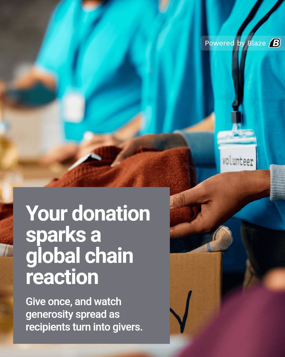 PascalFausti's tweet photo. Your donation starts a global ripple. Every act of giving on Givetobe creates real connections. Donees become donors, expanding generosity worldwide. Join us—watch your impact grow and your kindness multiply. #MadeByBlaze https://t.co/z6IOSAIidS