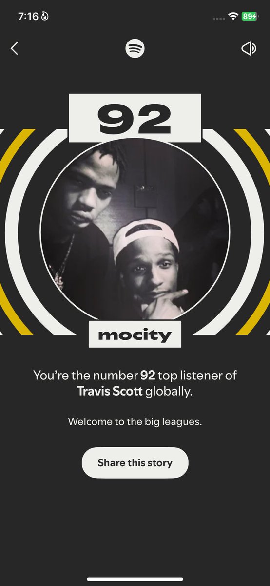 m0city's tweet photo. yo my spotify wrapped CRAZY 🔥i think i like travis scott’s music #travisscott #SpotifyWrapped https://t.co/j81PSnZ2SV
