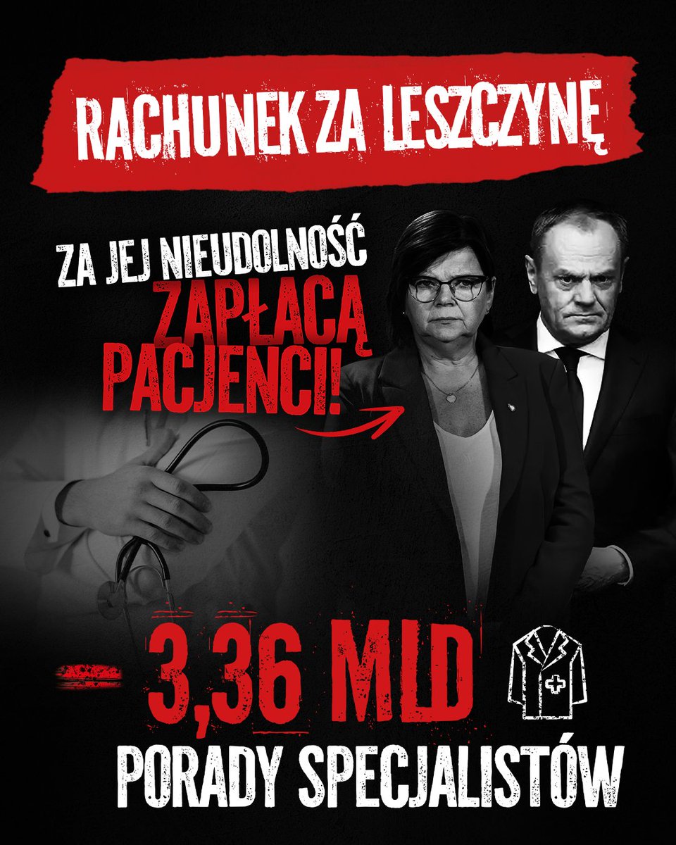 ❗️3,36 miliarda mniej na wizyty u specjalistów.
🟥 Pacjenci będą czekać miesiącami. Rząd udaje, że nie widzi dramatu zwykłych ludzi.
👉 Pokaż swój sprzeciw, zostaw like i RT!