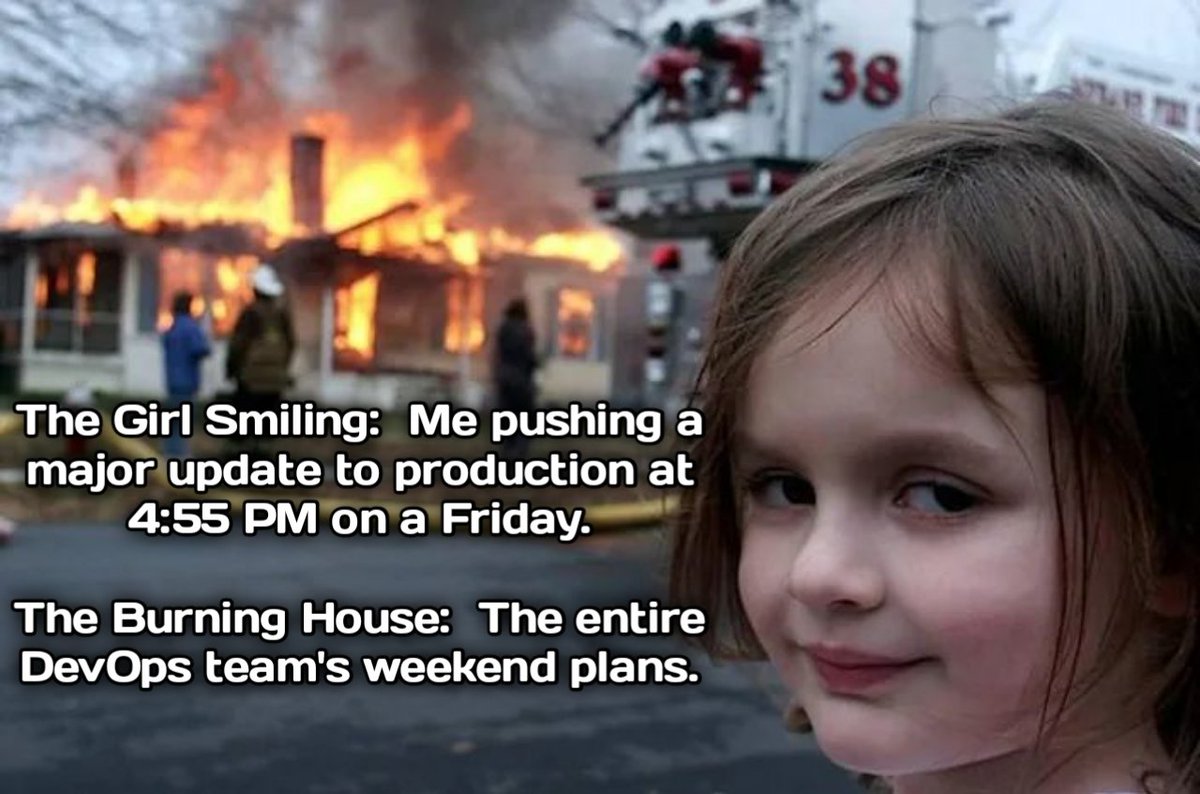 Mfawaz_media's tweet image. Sometimes you just have to choose violence. 🔥
​Are you team &quot;No Deploy Fridays&quot; or team &quot;YOLO&quot;? Let us know.
.
.
#DevOps #Production #CodingMemes #ProgrammerHumor #FridayVibes #GitPush