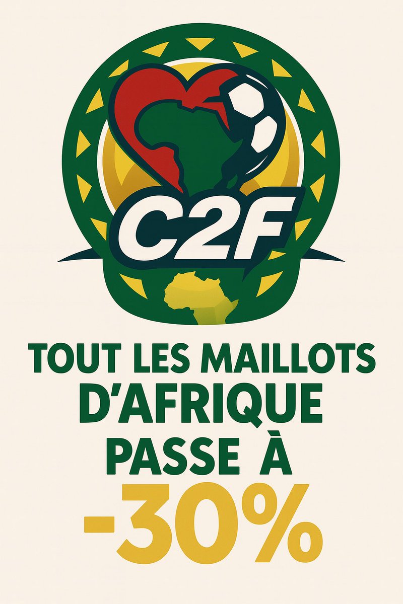 A l’occasion de la CAN 2025, tout les maillots des sélections africaines disponibles sur le site sont à -30% 

Profitez en 👀

Nous en rajouterons au fur et à mesure. 

coeur2foot.com/collections/af…