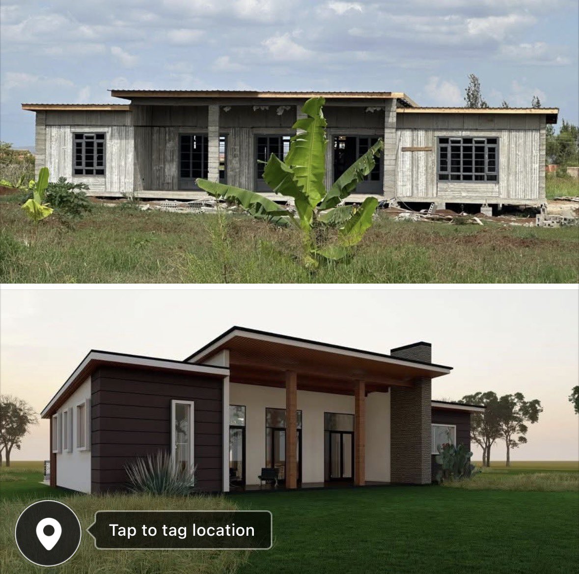 akibaru's tweet photo. Oloitoktok :

The precast farm house facing the Kilimanjaro roofing ongoing .

◾️Plinth area 208 sq 3 bed 3 baths 

Includes Huge garage / huge patio 

◾️Precast Materials cost plus transport Sh 1.65

◾️Preccast shell assembly labor  208,000

◾️Aggregates / cement & others Materials needed  for shell assembly 400k 

◾️Metallic windows / sliding doors/garage gate  etc Sh 368,000

◾️Roofing cost Sh 540,000

◾️Plumbing & electrical drops approximately Sh 60,000

Totals cost for shell Sh 3,226,000/- 

Finishes that 

Include 

◾️Paint works 

◾️flooring 

◾️Kitchen 

◾️Bathrooms plumbing works 

◾️Window glass 

◾️Electricals 

👆🏾

This would cost not below Sh 2m .