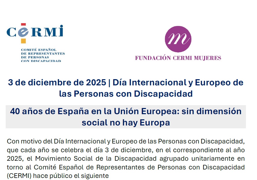03/12/2025 - FAISEM celebra actos conmemorativos del Día Mundial de la Discapacidad con un amplio programa de actividades. 

Ver noticia completa en faisem.es

lajunta.es/64rdx

<a href="/CERMIAndalucia/">CERMI Andalucía</a>