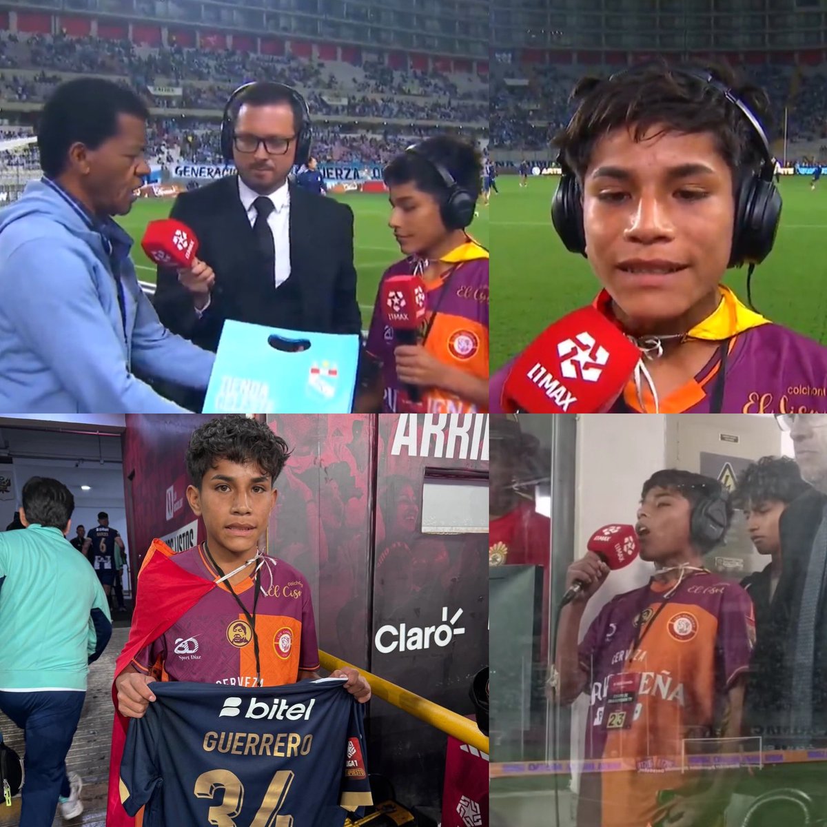 Qué lindo lo que le está ocurriendo a Deportes, el chico de 15 años que se hizo viral por narrar la final de la Copa Libertadores desde el cerro.

Ayer fue invitado al partido entre Sporting Cristal y Alianza Lima. En la cancha, Julio César Uribe le regaló una camiseta del