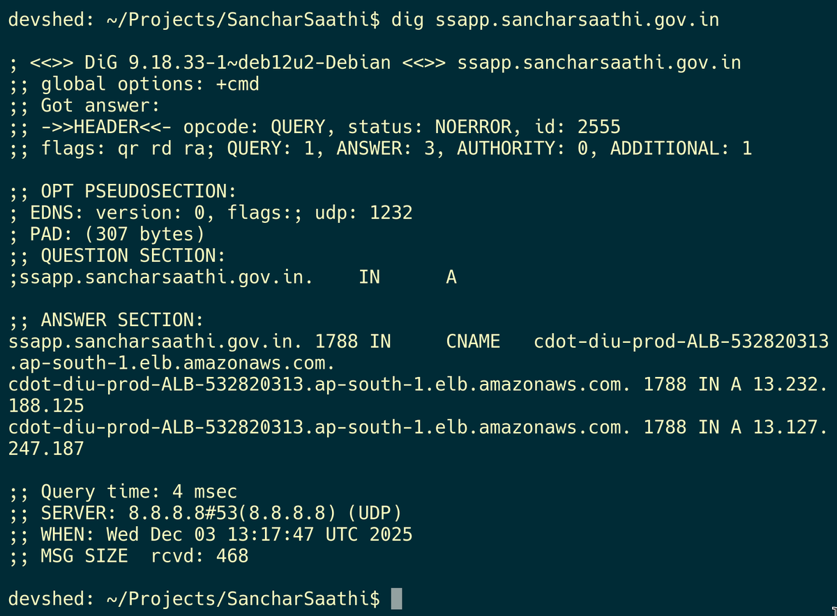 kingslyj's tweet image. So @DoT_India proactively dumped desi @BSNLCorporate  for phoren @awscloud to deal with the billion new users for their uninstallable Sanchar Sathi app? (ssapp in screenshot below.)  #DIgitalIndia #FAIL