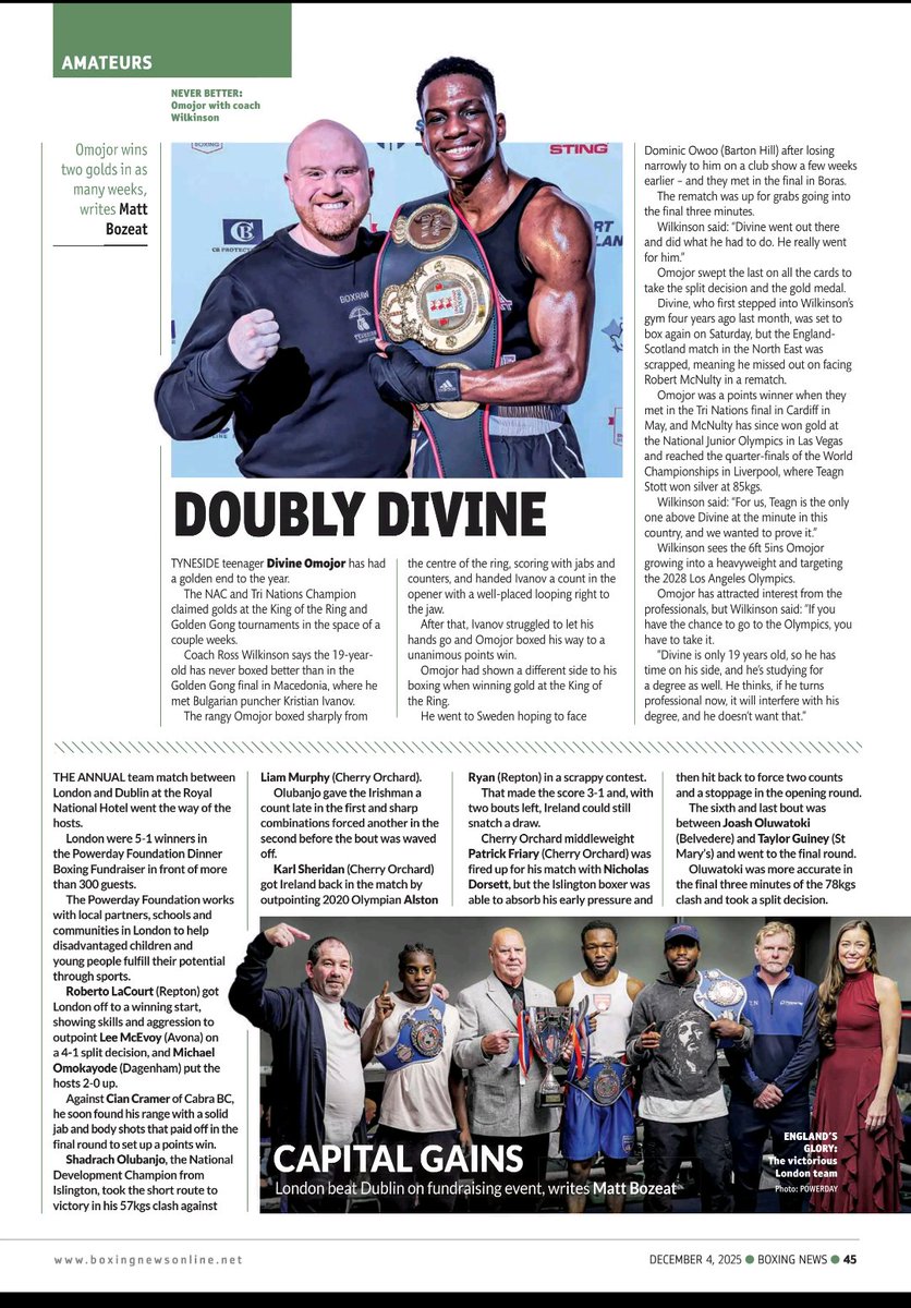 Great article about Divine in the Boxing News

What a year 2025 has been for him.