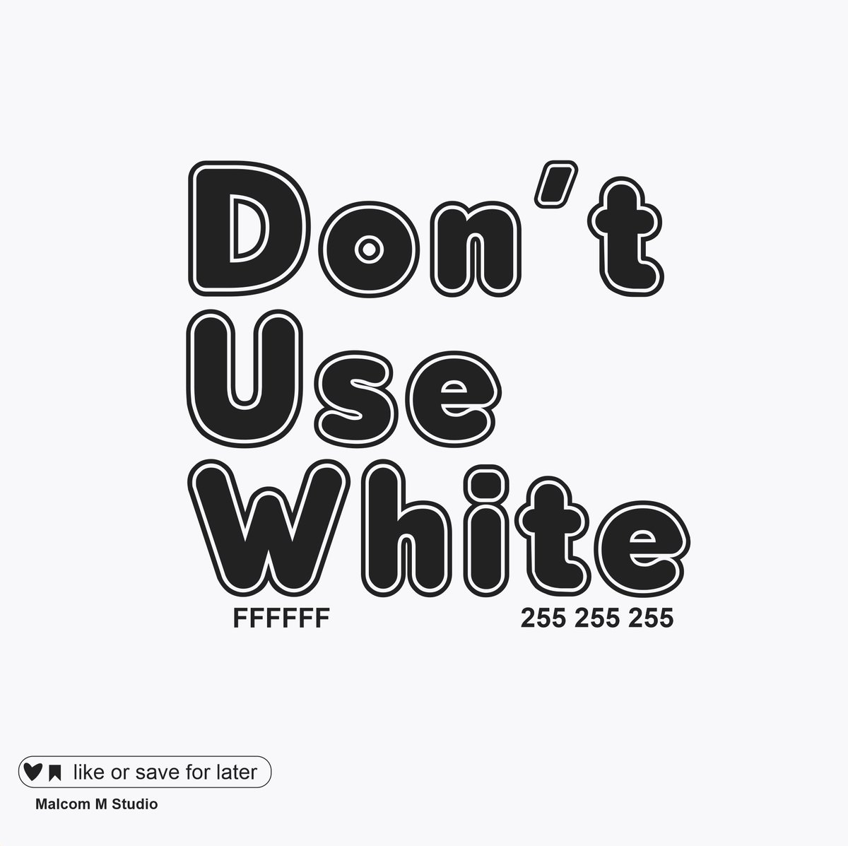 MalcomMStudio's tweet image. You shouldn't always use pure black or pure white. Try these alternatives. 
⚠️ NOT recommended for printing ⚠️

#DesignTip #ColorTheory #ColorPalette #GraphicDesign #VisualBranding #DesignInspo #UIUX #Typography #MalcomMStudio #NeutralPalette #DesignTips #CreativeDesign