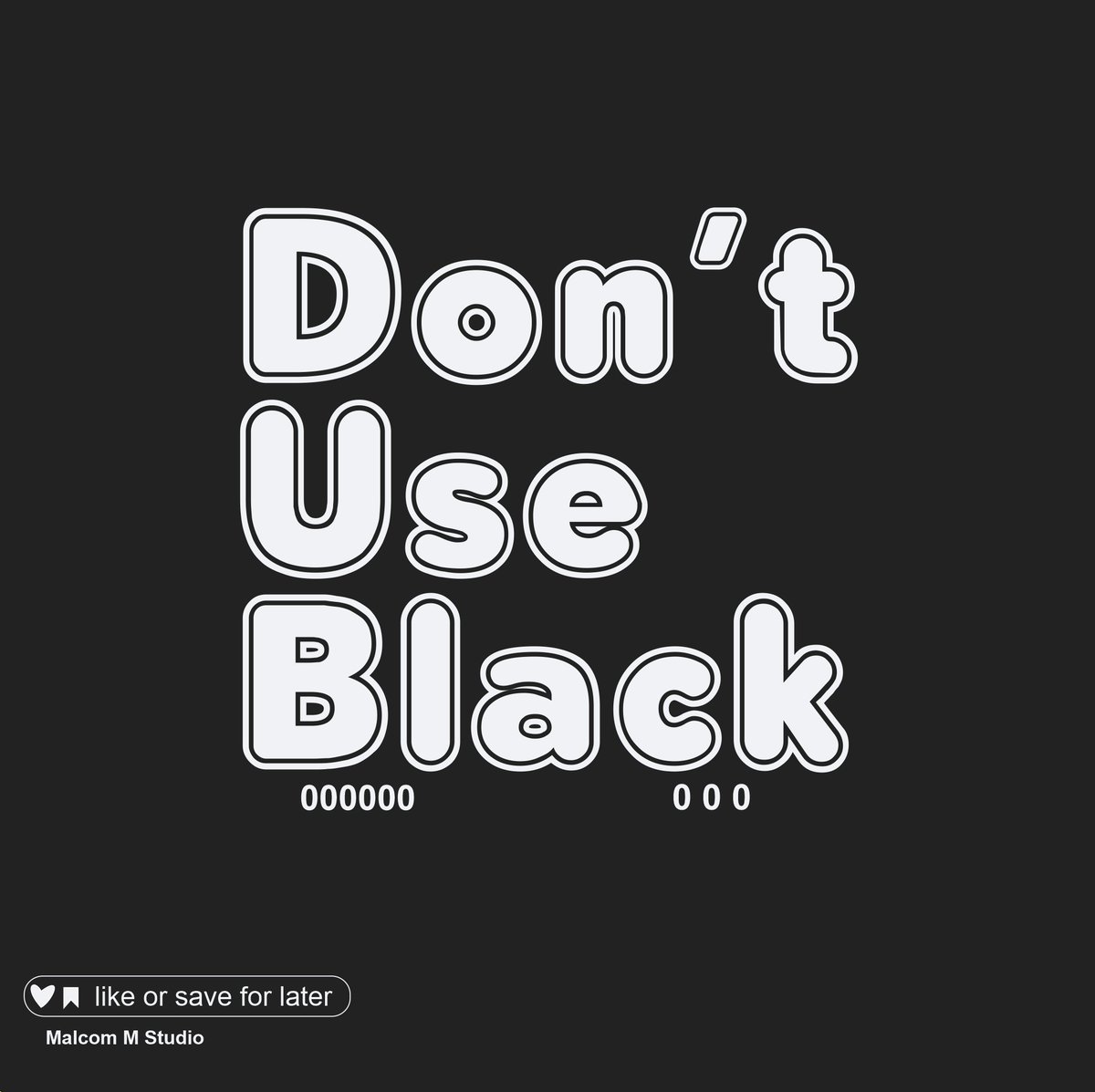 MalcomMStudio's tweet image. You shouldn't always use pure black or pure white. Try these alternatives. 
⚠️ NOT recommended for printing ⚠️

#DesignTip #ColorTheory #ColorPalette #GraphicDesign #VisualBranding #DesignInspo #UIUX #Typography #MalcomMStudio #NeutralPalette #DesignTips #CreativeDesign