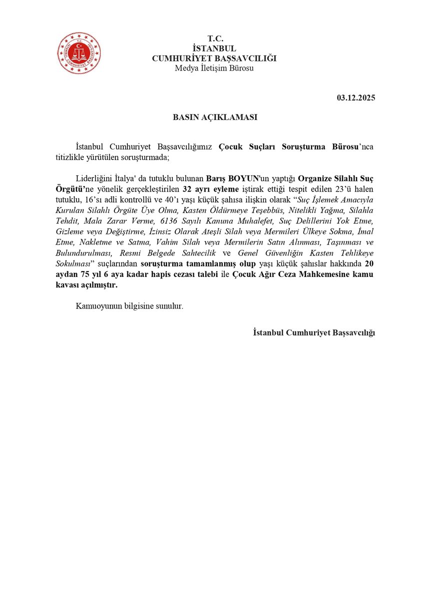 İstanbul Cumhuriyet Başsavcılığı (@istanbulcbs) on Twitter photo 