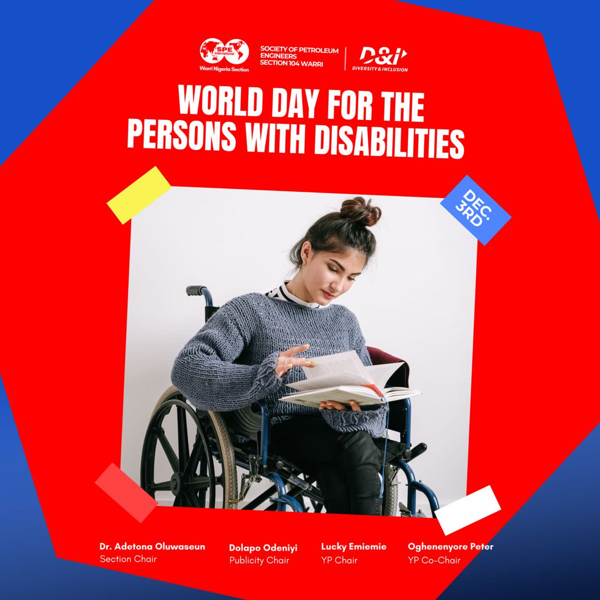 SPEWarriYPs's tweet image. 🌍 Happy World Day for Persons with Disabilities! 🤝💫 Today, we celebrate the resilience, talents, and contributions of PWDs. Let’s choose inclusion, create accessible spaces, and empower everyone to thrive. #SPECares #DiversityAndInclusion #SPEWarri104