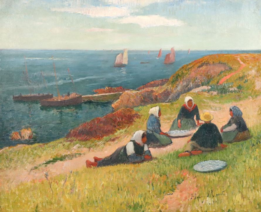 Ouh là ! le gros morceau de la vente d'aujourd'hui où il n'y a pas que 〽️athurin 〽️éheut c'est Henry Moret 
Au retour de la pêche aux bouquets
interencheres.com/art-decoration…