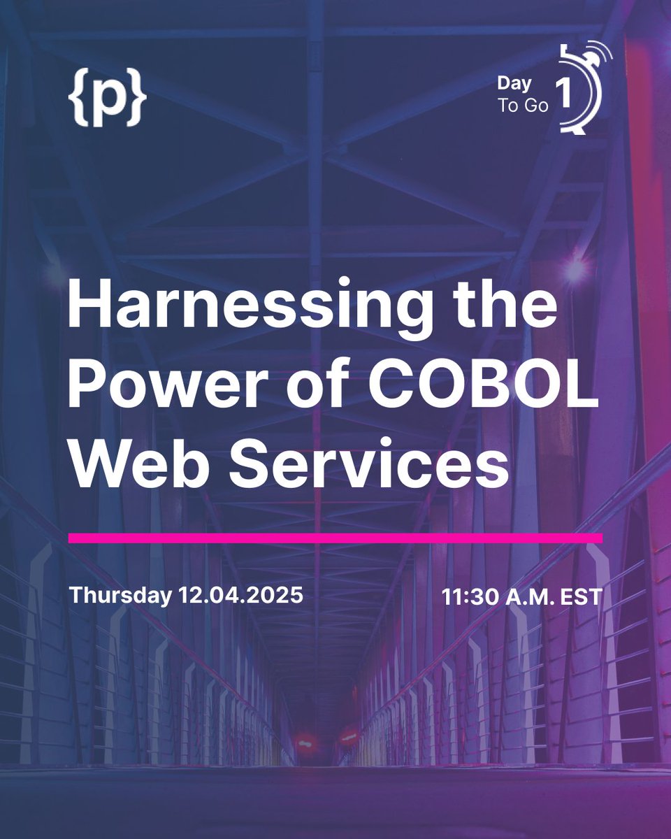 programmersio's tweet image. Unlock the future of #COBOL in just 24 hours! 🚀

Learn how to integrate COBOL with web services + modern tech through real use cases &amp;amp; expert guidance.

Free registration closing soon👇
 programmers-io.zoom.us/webinar/regist…

Miss the live session? DM &quot;COBOL Connectivity&quot; for the replay.