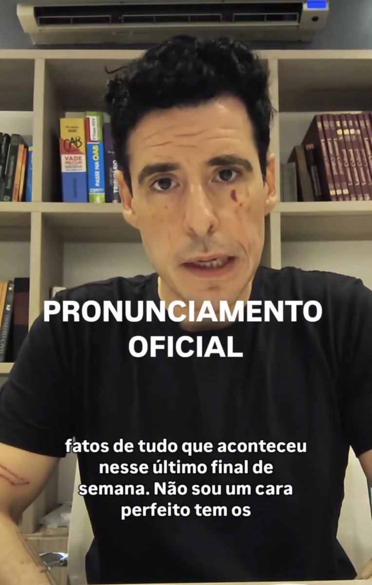 Não vou postar o vídeo do Calvo do Campari !

Resumindo o discurso: 

Ele disse que tem problema com álcool, problema com mulheres, problema de caráter… e agora mais um item na lista — problema judicial.