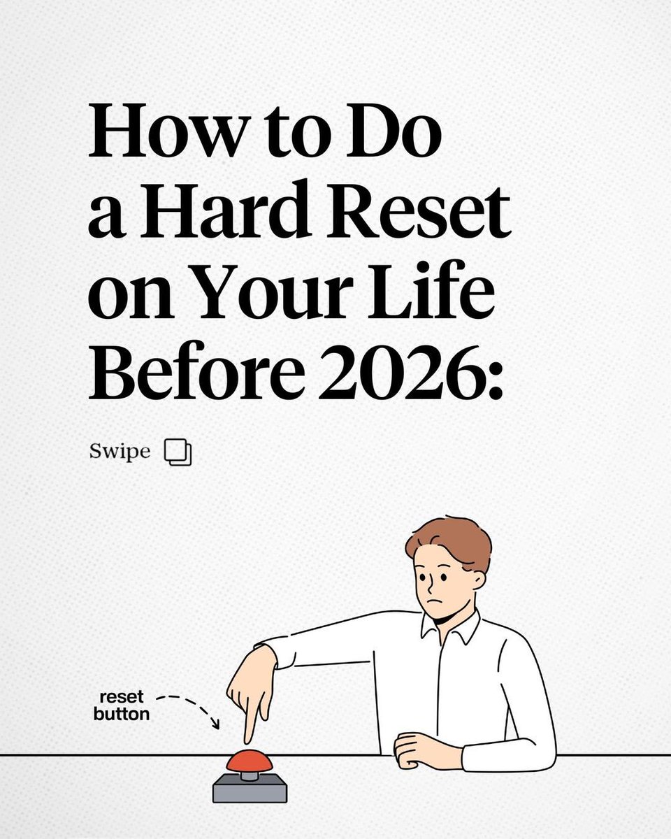 Beyondphilosphy's tweet photo. How to do a Hard Reset on Your Life Before 2026: https://t.co/lJL74WclAT