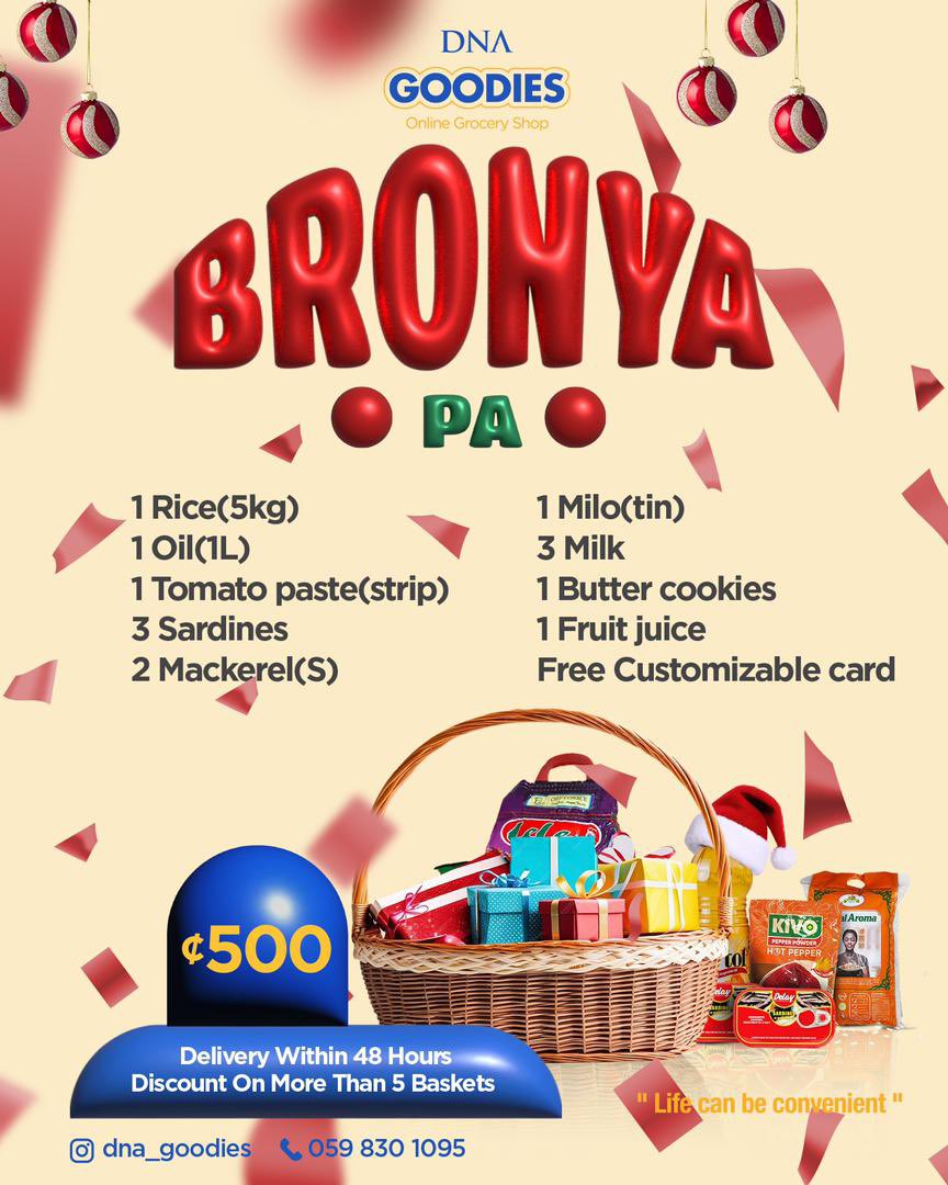 🎄Tis’ the Season of Creating Beautiful Memories and Celebrations  and we are here to help you do that with convenience🎄

All packages contain grocery essentials carefully put together to make Christmas celebrations special 🥰. Reach out to <a href="/dna_goodies/">Makola Prices at your doorstep</a> for yours!!