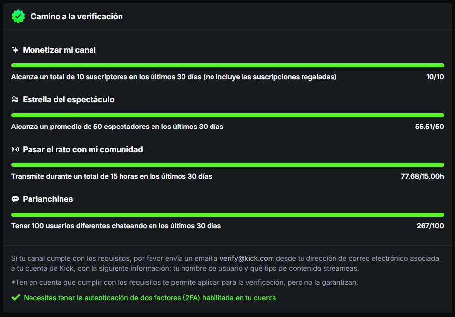 no hay nada mejor como regalo de cumpleaños que llegar del curro . mirar tus logros en <a href="/KickStreaming/">KICK</a>  y descubrir que los tienes todos completados 

destino final conseguir el partner , próxima parada recibir el verificado que esperemos nos lo den mañana 

UN SALUDO CHAVALES