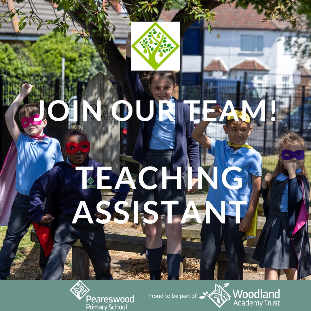 W00dlandAcademy's tweet photo. An exciting opportunity has arisen for a Teaching Assistant to support teaching and learning at Peareswood Primary School in Erith.

Find out more and apply: https://t.co/YWTSEQti5w https://t.co/gx6z07BRWE