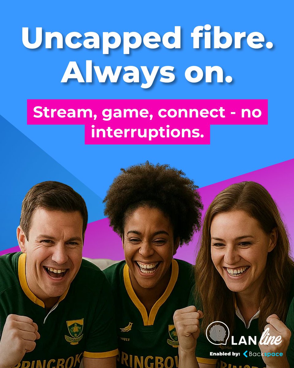 Lanline_Tech's tweet photo. Durban, tired of buffering?
Rugby freezing, Netflix stuck, streams breaking your vibe? Switch to fibre that actually keeps up.
Uncapped. Reliable. Always on.
Get fast, stress-free internet — from just R469 p/m.
📞 021 201 0500 | 📧 info@lanline.co.za | 🌐 https://t.co/tH6hSbrPfb https://t.co/mmvzJSxsBS