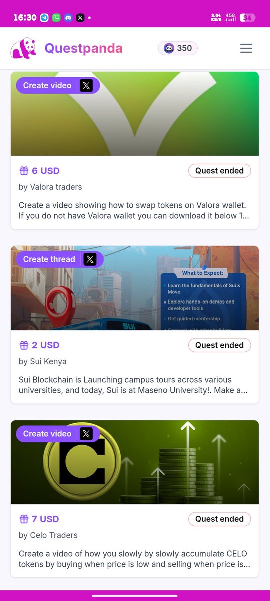 theb8t's tweet photo. That’s when everything clicked:
QuestPanda isn’t about chance, it’s about momentum.
Daily quests → Daily points → Daily progress.
When you stack those small wins, they turn into serious earnings faster than you expect.

Momentum = money. https://t.co/Zv9rBAD62T