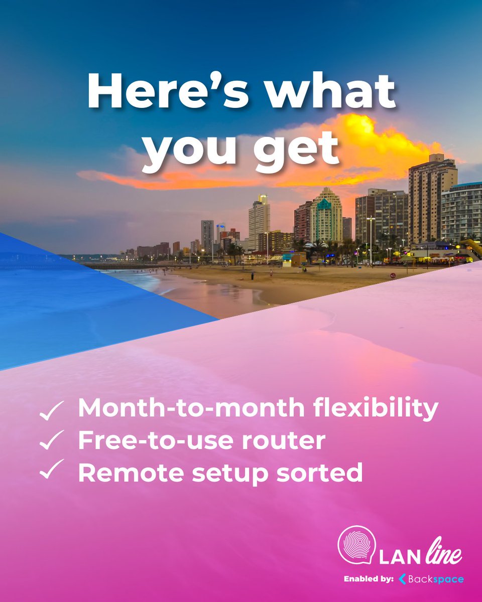 Lanline_Tech's tweet photo. Durban, tired of buffering?
Rugby freezing, Netflix stuck, streams breaking your vibe? Switch to fibre that actually keeps up.
Uncapped. Reliable. Always on.
Get fast, stress-free internet — from just R469 p/m.
📞 021 201 0500 | 📧 info@lanline.co.za | 🌐 https://t.co/tH6hSbrPfb https://t.co/mmvzJSxsBS