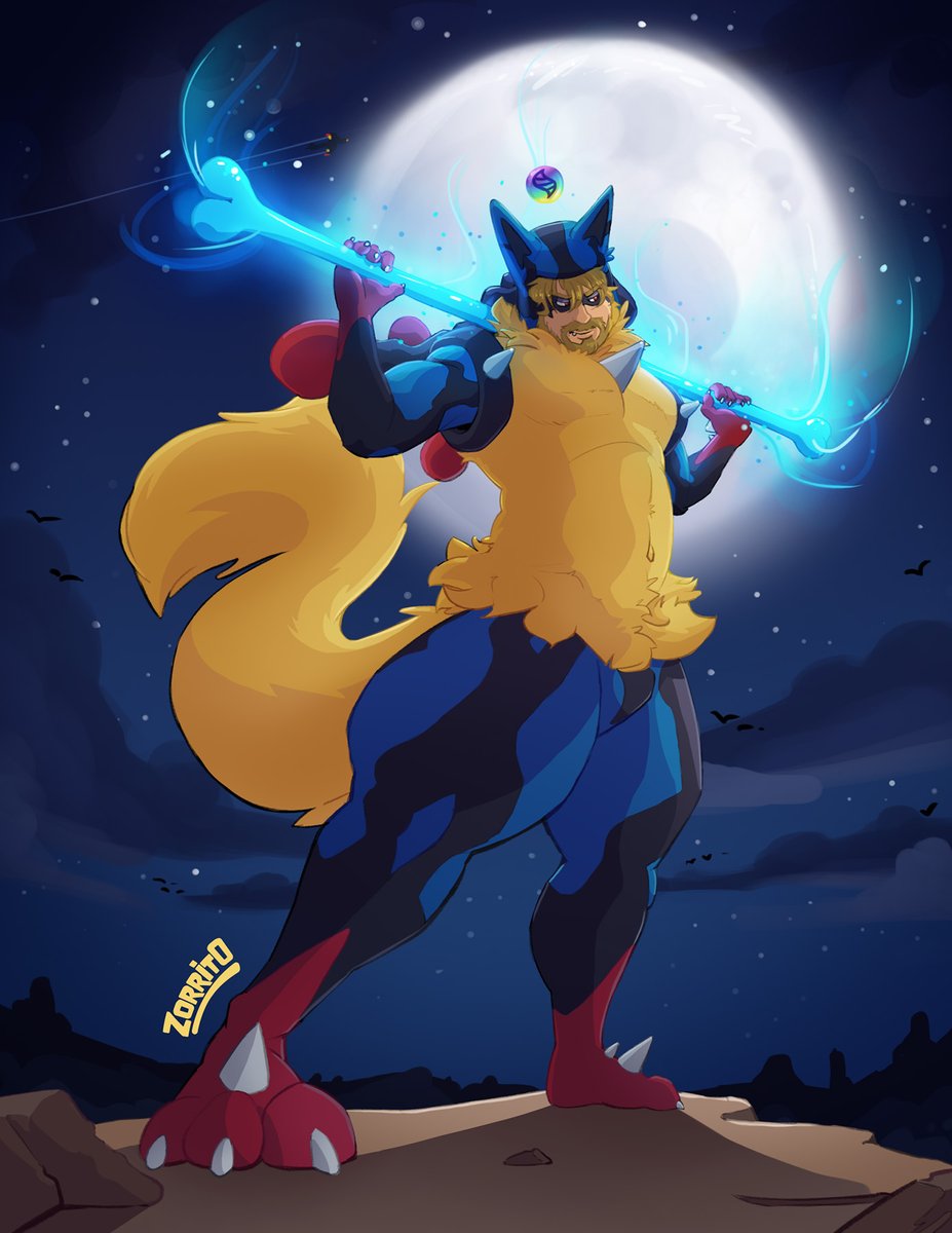 Even pokesuits can be affected by megastones. How else can you look cool while standing against the full moon at night?

A little gift for <a href="/DergRhys/">Rhys</a>