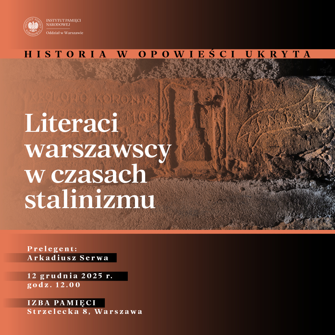 ipn_warszawa's tweet photo. 📖Pisarze pod presją systemu
12 grudnia, godz. 12.00, #Strzelecka8.
Prelekcja Arkadiusza Serwy: „Literaci warszawscy w czasach stalinizmu”.
Po spotkaniu zwiedzanie zabytkowych piwnic z zachowanymi śladami po areszcie WUBP.
Zapraszamy!
🔎https://t.co/17LhHlAls8 https://t.co/H0T0NiwakQ