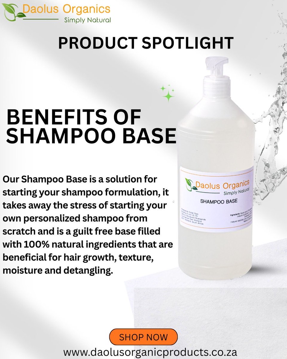 Daolusorganic's tweet photo. Skip the stress of formulating from scratch.

Our 100% natural shampoo base does the hard work for you. 🌿✨ It’s ready to use, easy to customise, and perfect for creating your own signature hair-care products without the hassle. https://t.co/K8q6QoRr5d