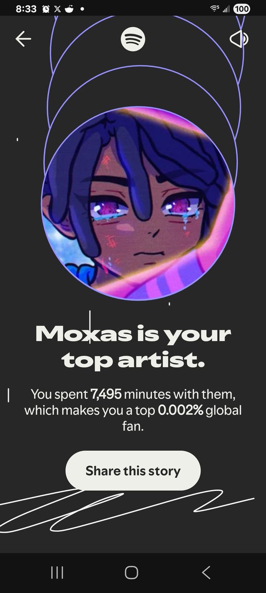 Snowflower_Val's tweet photo. everyone act shocked that @Moxas_ is number 1. Apparently im number 29 in the world when it comes the minutes listened to him https://t.co/urvuKGgPcM
