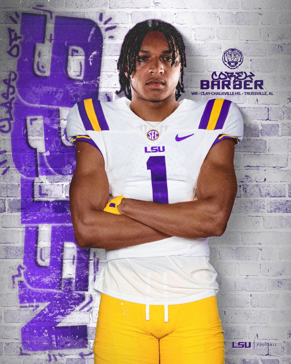 LSUfootball's tweet image. Callin&apos; Baton Rouge 

WR @coreybarberjr is officially a Tiger