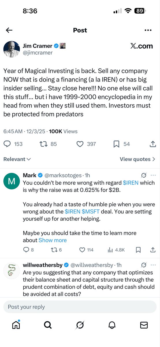 TheRealMarkRau's tweet photo. @mikealfred Jim Cramer has gone crazy . He is also advising people on his show to sell as fast as they can https://t.co/UhPnHxlzkh
