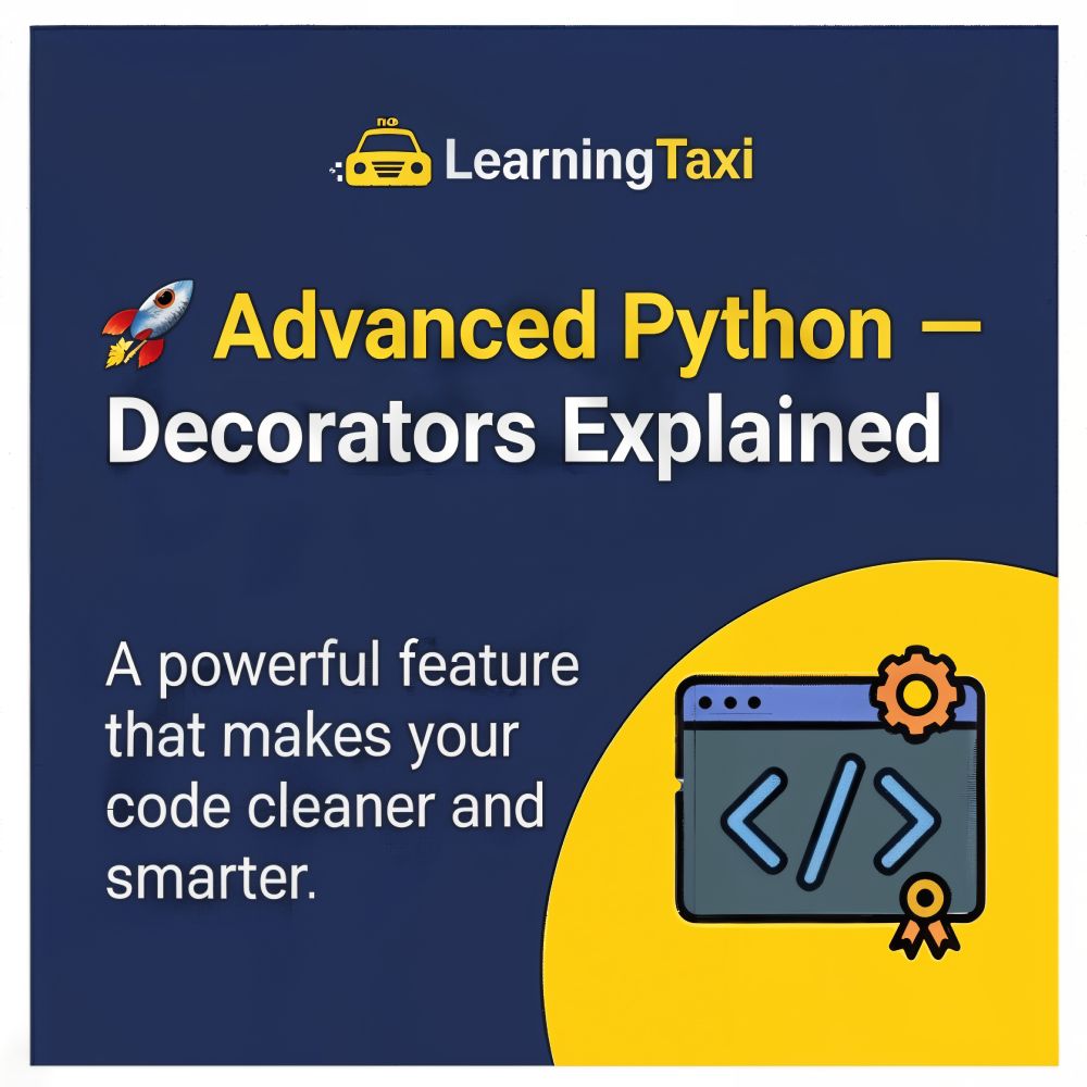 LearningTaxi's tweet image. Every day, Learning Taxi gives you a new skill in 2 minutes or less.
Whether it&apos;s Python basics, advanced programming tricks, AI tools, or data analysis — we make learning fast and practical.
Explore more at LearningTaxi.com 🚖✨

#LearningTaxi #MicroLearning #PythonTips