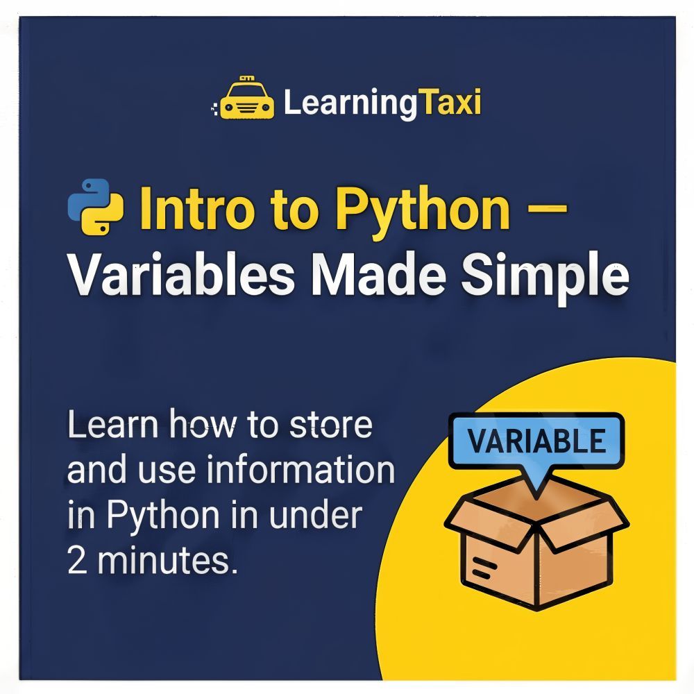 LearningTaxi's tweet image. Every day, Learning Taxi gives you a new skill in 2 minutes or less.
Whether it&apos;s Python basics, advanced programming tricks, AI tools, or data analysis — we make learning fast and practical.
Explore more at LearningTaxi.com 🚖✨

#LearningTaxi #MicroLearning #PythonTips