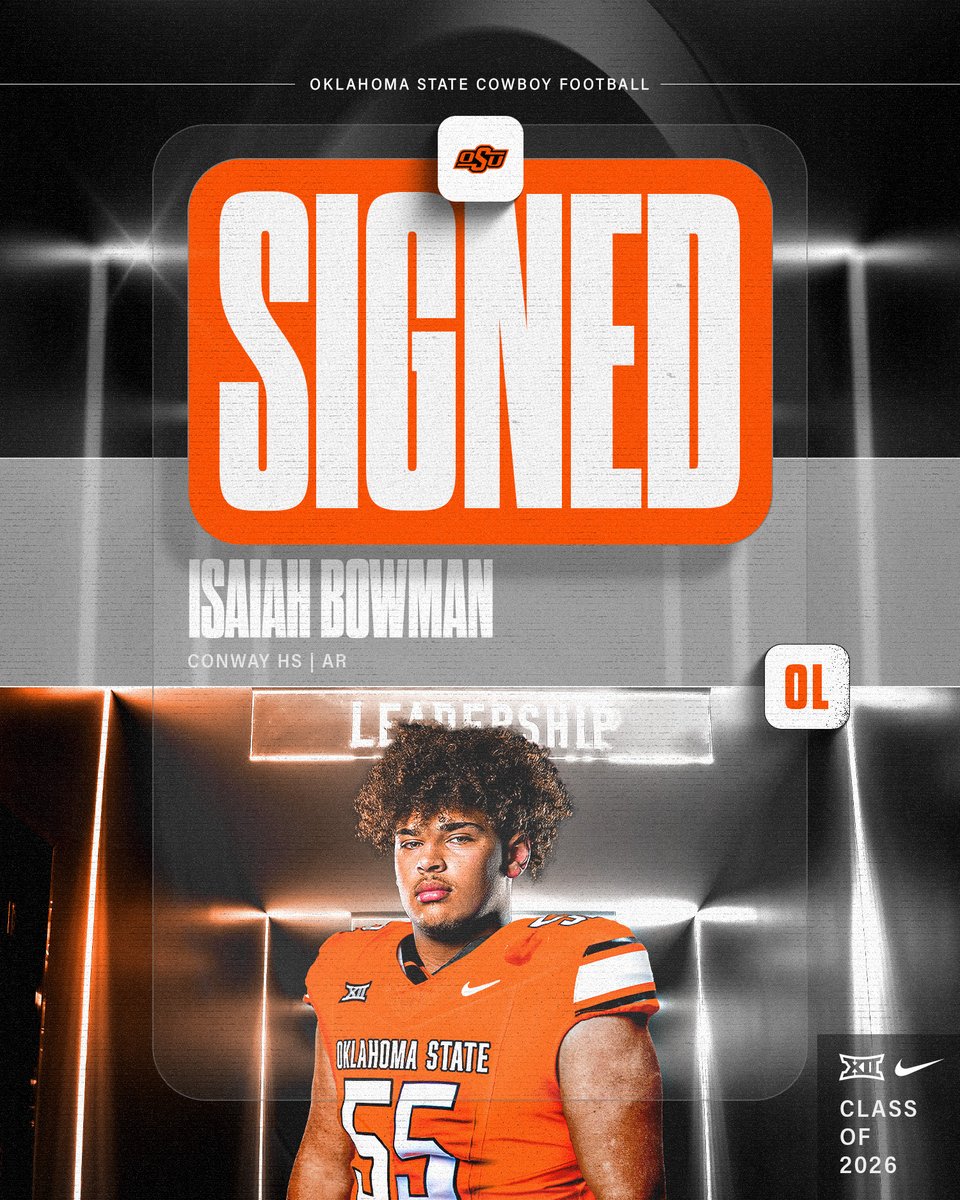 Physicality on the O-Line 😤 <a href="/isaiahskillz/">Isaiah Bowman</a> 

🎥: youtube.com/watch?v=ZD3XM3…

#NSD26 | #GoPokes
