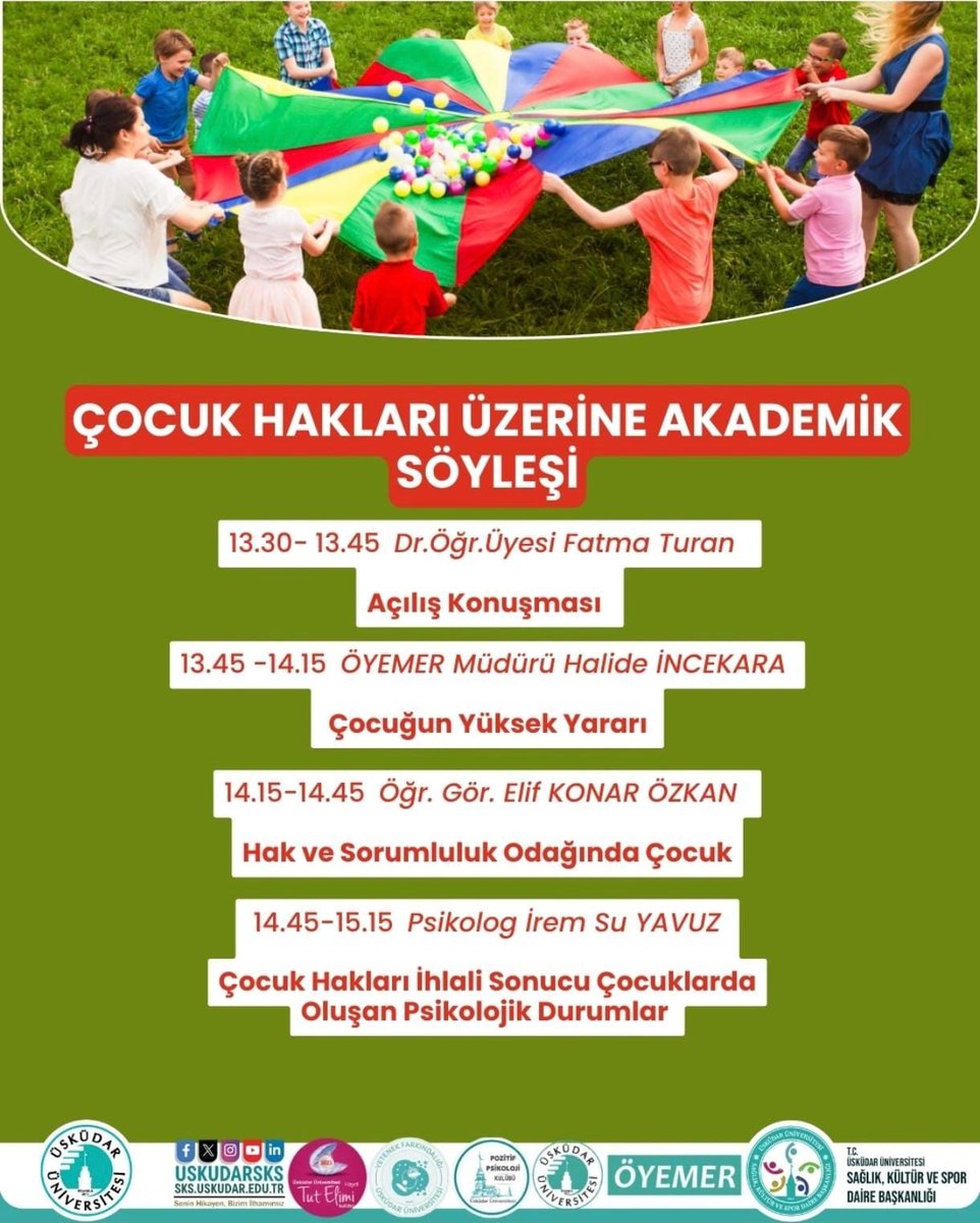 Çocuk Hakları Üzerine 
docs.google.com/forms/d/e/1FAI…

<a href="/halideincekara/">Halide İncekara</a>  #ÜsküdarÜniversitesi #çocukhakları #CocuğunUEstuenYararı