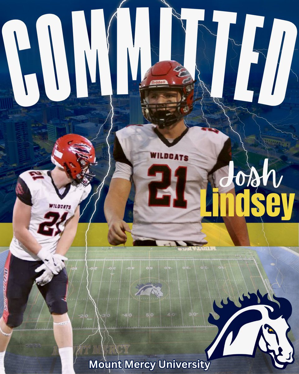 I'm blessed to announce that I will be committing to Mount Mercy University!  Thank you to everyone who's been with me through this process these past 4 years for their support. <a href="/CoachMDDaniels/">MD Daniels</a> <a href="/CoachJoJo97/">JoJo Lozano</a> <a href="/CoachMontoya_/">Ilias Montoya</a> <a href="/CoachBrock_J/">Jakim Brock</a> <a href="/CoachLozano23/">Bubba Lozano</a> <a href="/MountMercyFB/">Mount Mercy Football</a> #stanggang