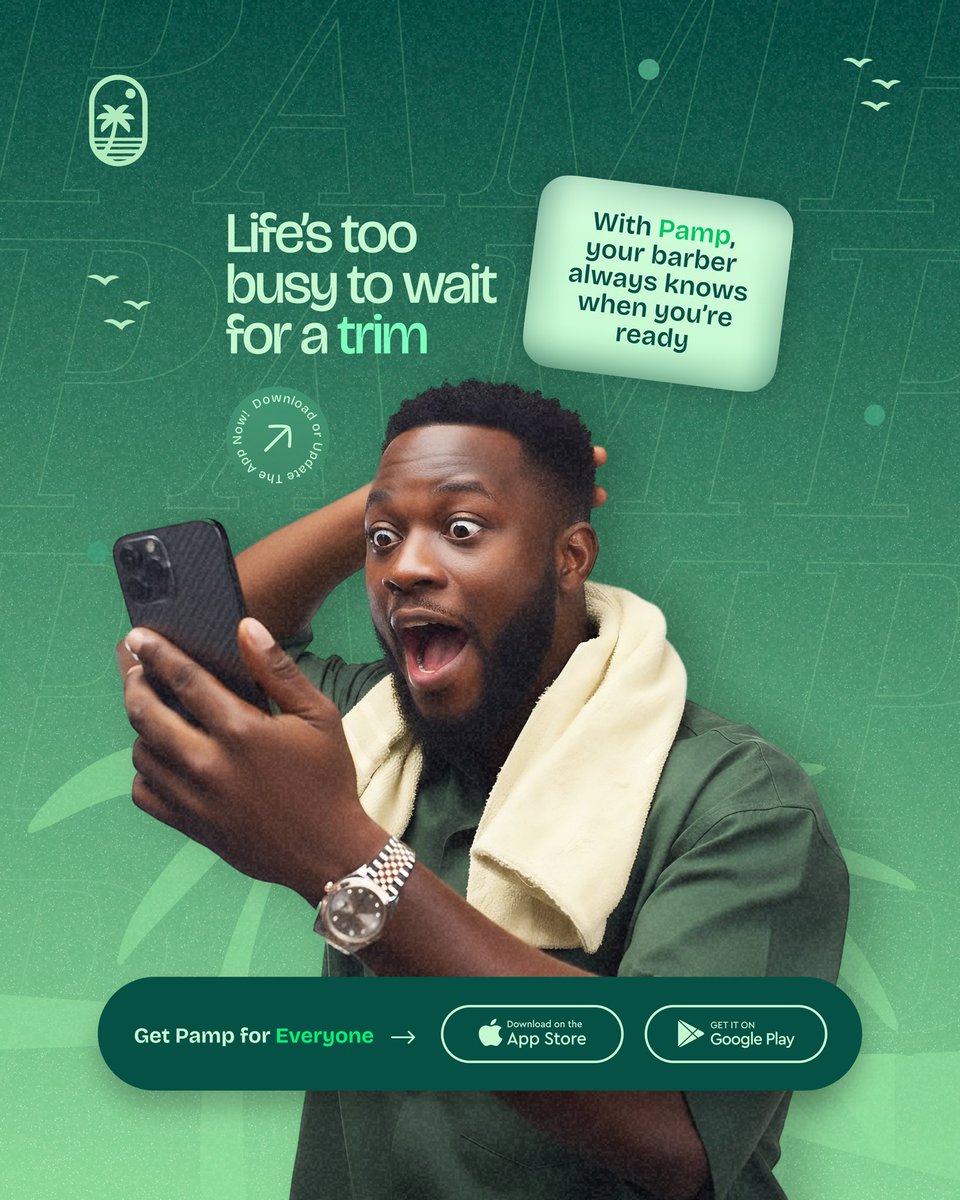 trypamp's tweet photo. Find a barber near you, book instantly, and skip the endless waiting at the shop. 

Download ‘Pamp for Everyone’ on all App Stores or tap the link on our profile. https://t.co/X15TEgUZvA