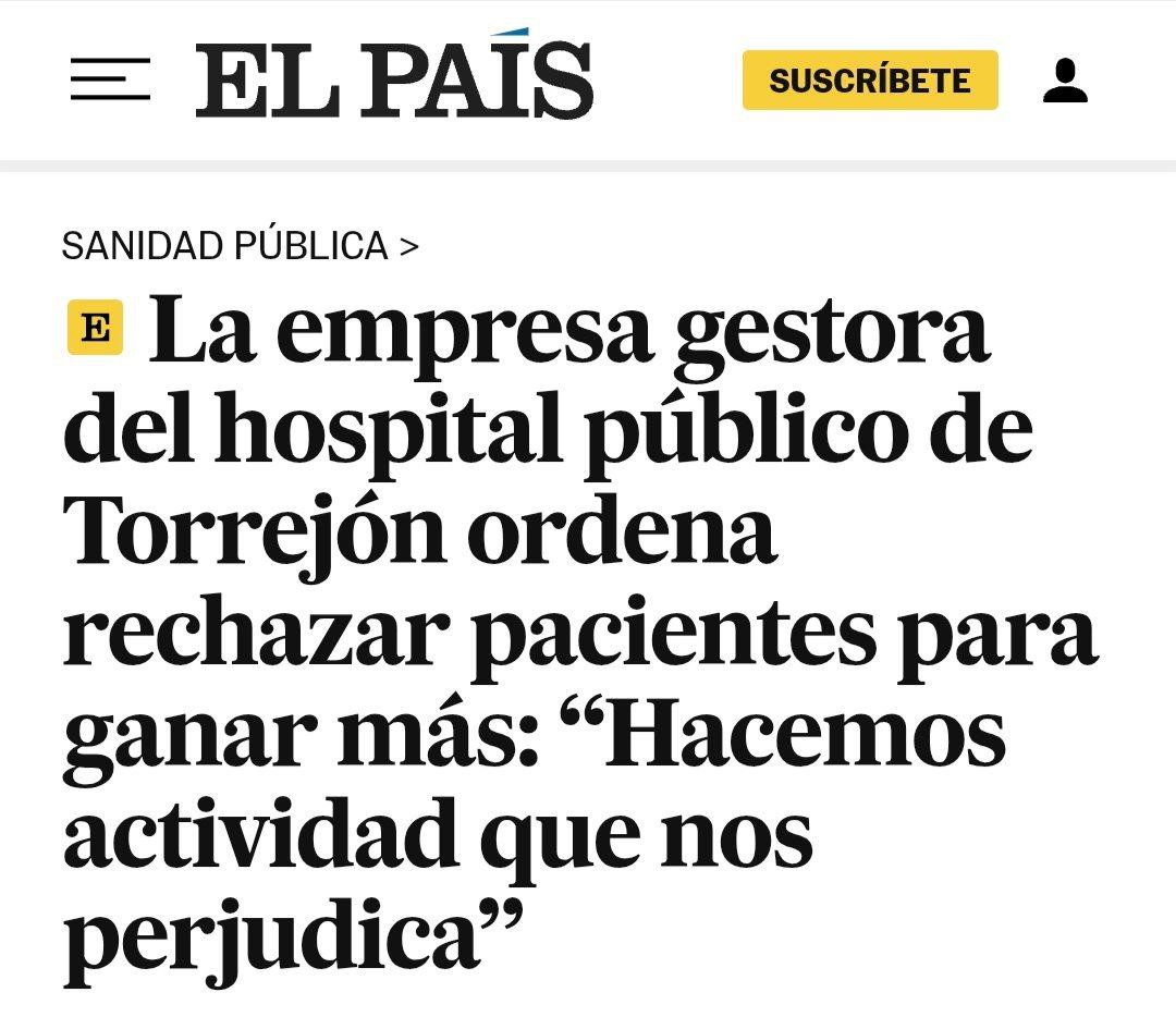 Esto significa privatizar nuestra sanidad pública: llenar los bolsillos del empresario rico amigo, novio, familiar... de Ayuso a costa de vender nuestra salud. Cuánta mezquindad y cuánta rabia. 
El Gobierno de Psoe, Sumar y MM debe derogar la ley 15/97 YA. 
Nos va la vida en