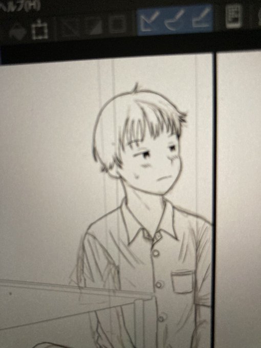 珍しい?幼い感じの男子。 