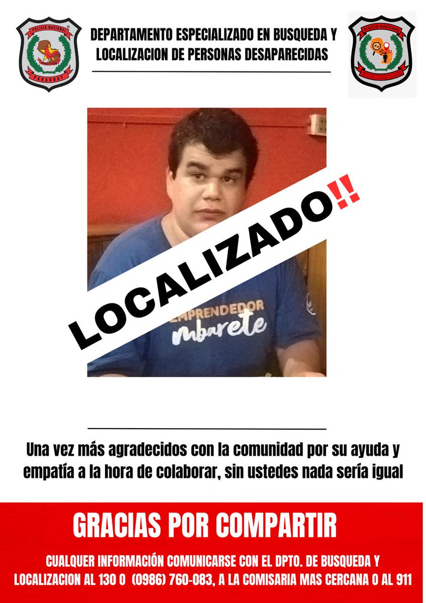 policia_py's tweet image. 𝗖𝗲𝗻𝘁𝗿𝗮𝗹 | 𝗟𝗼𝗰𝗮𝗹𝗶𝘇𝗮𝗰𝗶𝗼́𝗻 𝗱𝗲 𝗽𝗲𝗿𝘀𝗼𝗻𝗮 𝗾𝘂𝗲 𝗻𝗼 𝗿𝗲𝗴𝗿𝗲𝘀𝗮𝗯𝗮 𝗮 𝘀𝘂 𝗵𝗼𝗴𝗮𝗿.

@MDI_Paraguay 

facebook.com/share/p/1JKHWa…