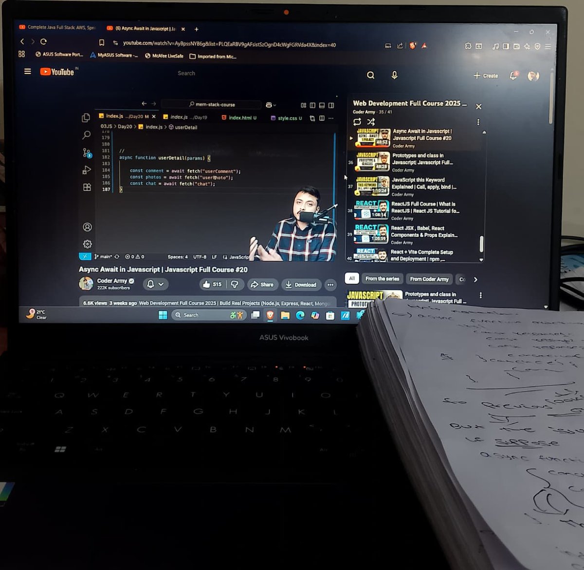 NaiduGunde99605's tweet image. Day 2:
Built a mini project using JavaScript Async–Await 🚀
Loving how clean and smooth async API handling feels!
Leveling up my JS skills day by day
GitHub Repo:
 github.com/vishnuvardhann…
#JavaScript #AsyncAwait #WebDev #CodingJourney