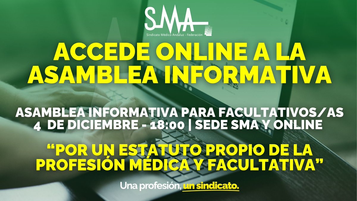 🟢 4 DE DICIEMBRE, ASAMBLEA INFORMATIVA SMA HUELGA MÉDICA.

📌 El Comité de huelga está analizando la última propuesta del Ministerio de Sanidad ante las demandas de SMA y CESM.

▪️Posponemos la asamblea online al 4 de diciembre a las 18:00.

Accede ➡️ youtube.com/live/jn3z8MfaP…