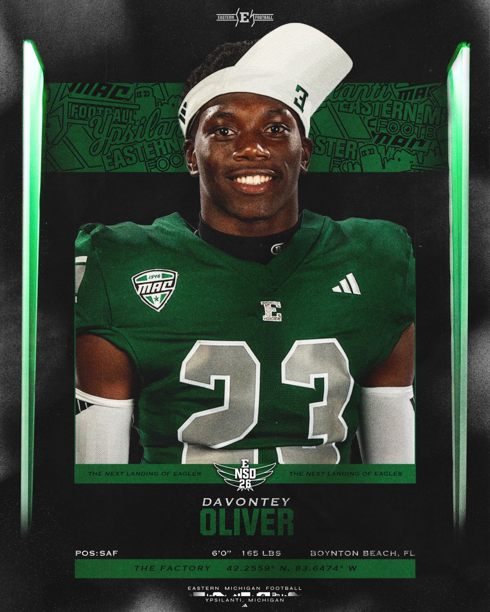 EMUFB's tweet photo. Big play Davontey is officially an Eagle! Davontey Oliver is coming to The Factory!

#EMUEagles ⛓️ #ETOUGH https://t.co/hK3JilfubA
