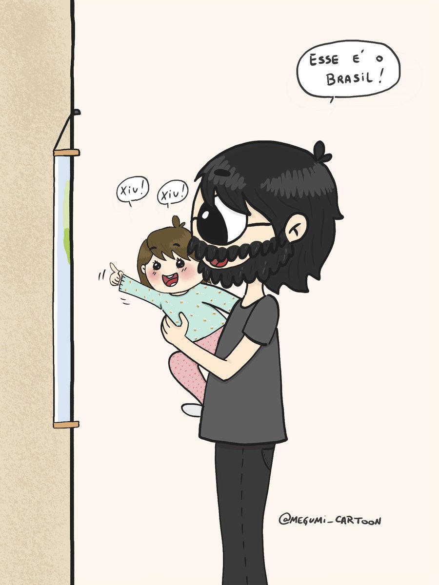 StephanyMegumi's tweet photo. Mais um diário depois tanto tempo sem postar nada. Conseguir terminar algum desenho não é tão simples como no passado! 😅
Desta vez, momento papai e filha! 
Todos os dias meu marido mostra para nossa filha o mapa do Brasil e fica falando para ela todos os estados. https://t.co/neXBFXZ8HX