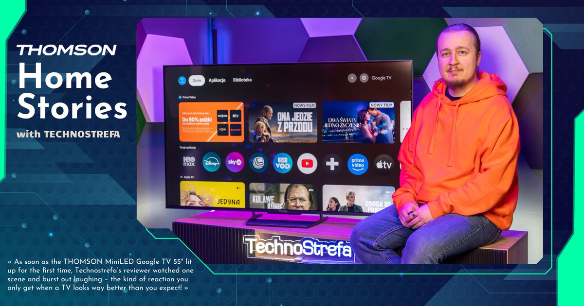 When Night Falls, the THOMSON MiniLED Shines! "This picture is so smooth, it shouldn't be legal". For someone who tests screens for a living, that says a lot. So what exactly impressed Ziemowit Wiśniewski (#Technostrefa) about this MiniLED TV – especially at night? 🤩

Discover